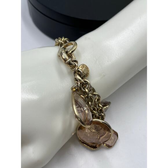 J. Crew Multi-shaped Topaz Faceted Rhinestone Cluster Dangle Bracelet - Picture 6 of 9